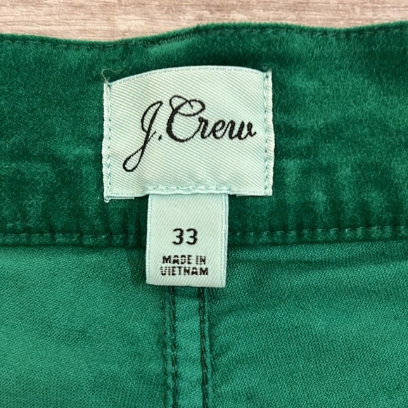 J.Crew Green Velvet Vintage Slim Straight Leg Pants 33 - Picture 6 of 10